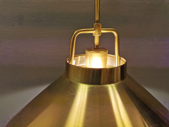 Hanging lamp in solid brass designed by Fritz Schlegel for Lyfa Denmark.