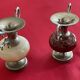Vases en marbre et étain