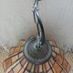 Antique stained glass and bronze pendant light