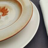 Série de 9 assiettes creuses grès de l'étang