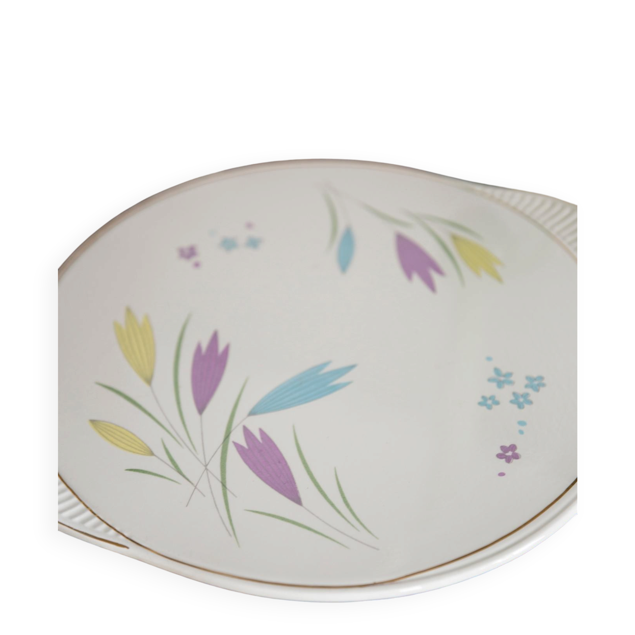 Decorative plate with vintage flowers from the mid-century, Germany, 1970s.
