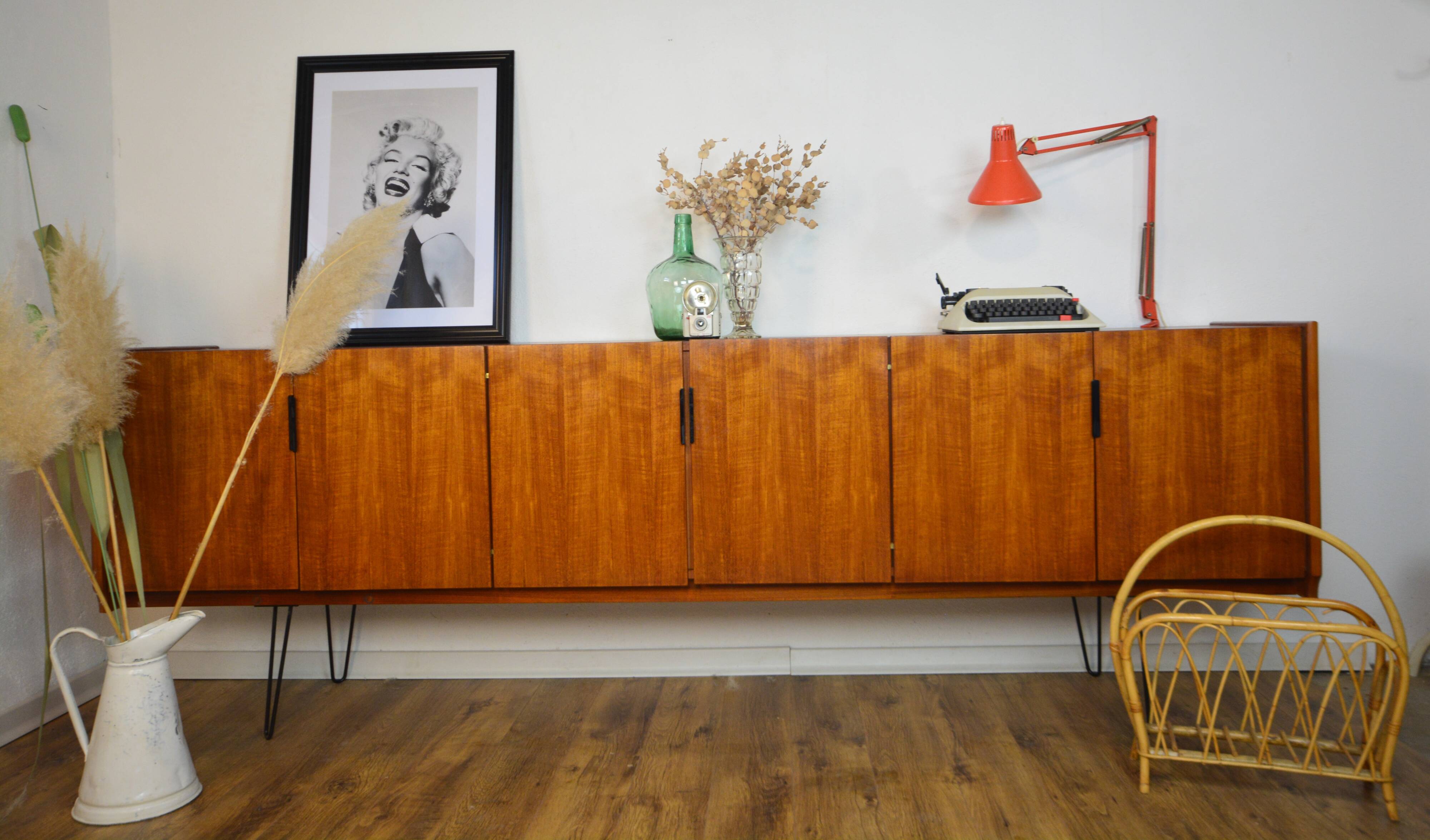 Scandinavian teak sideboard and “pin” legs
