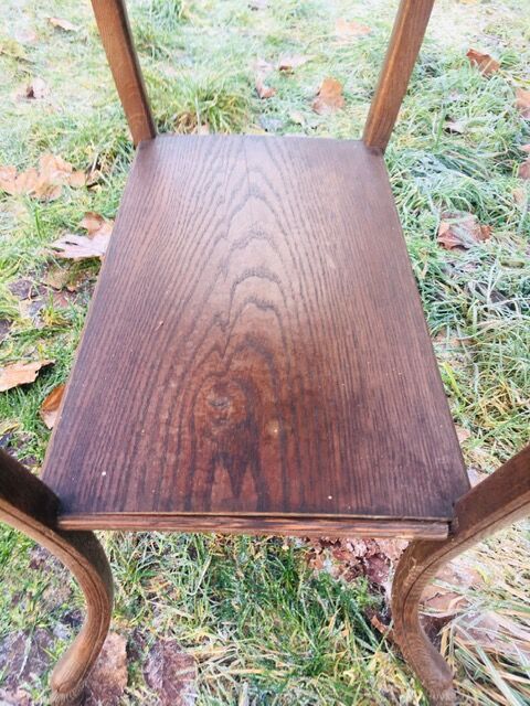 Oak side table with goat legs from the 1940s.