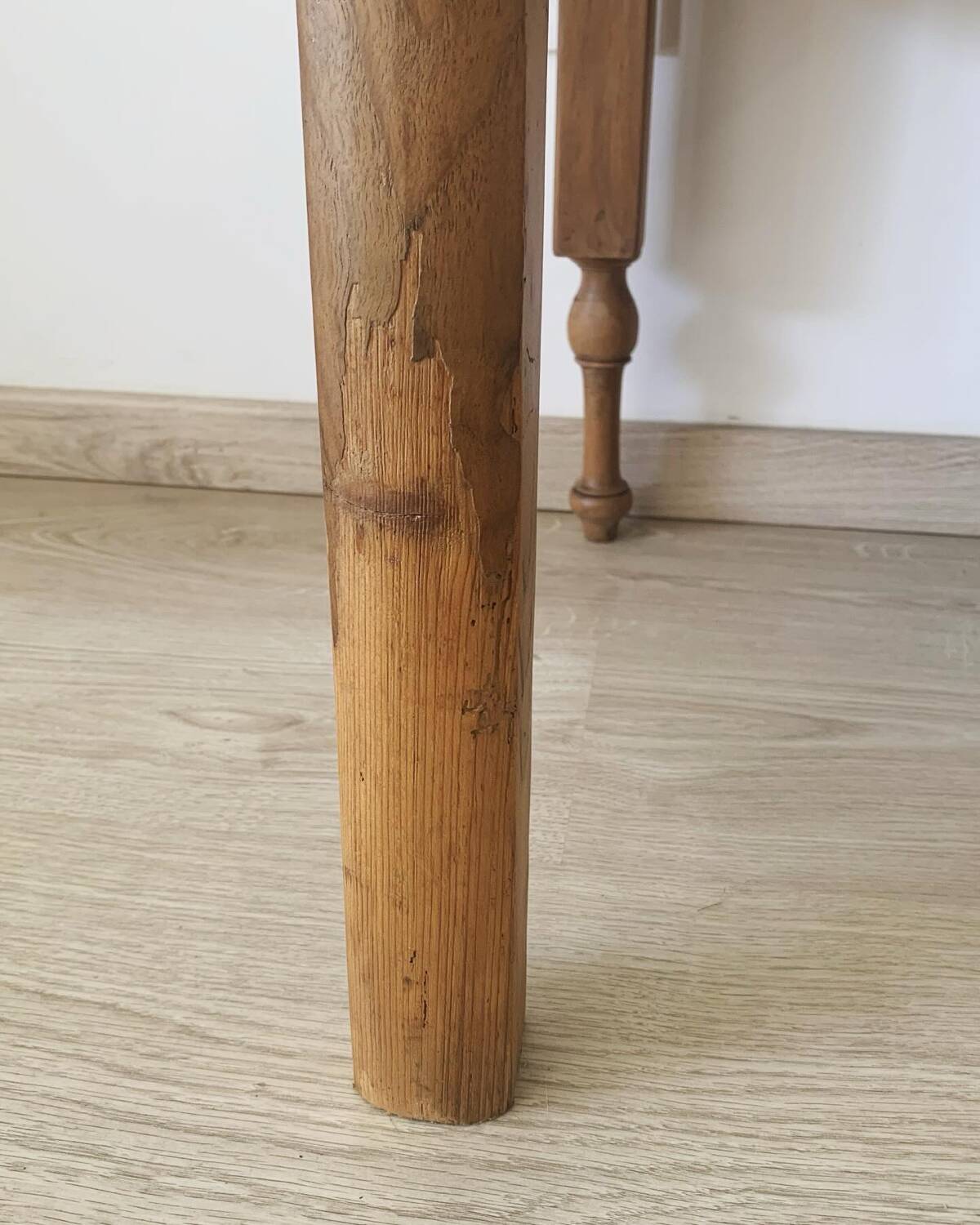 Old restored wooden desk