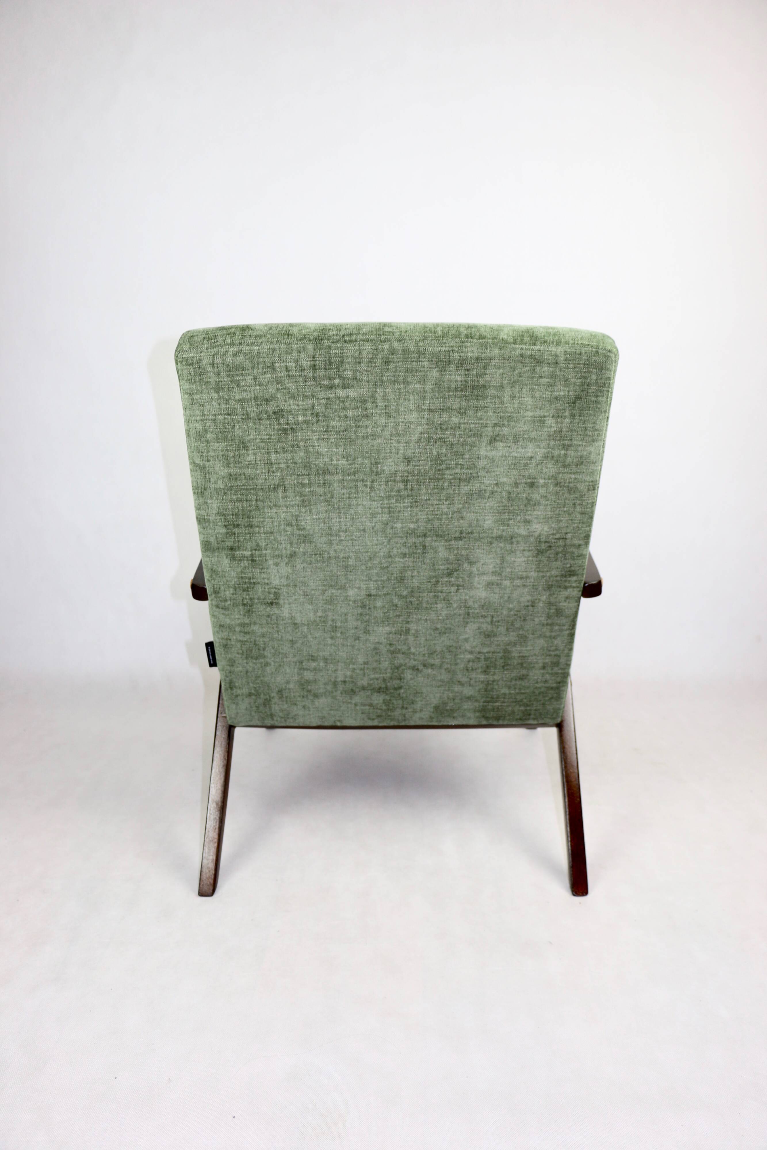 Fauteuil vintage vert olive modèle B-310, années 1970