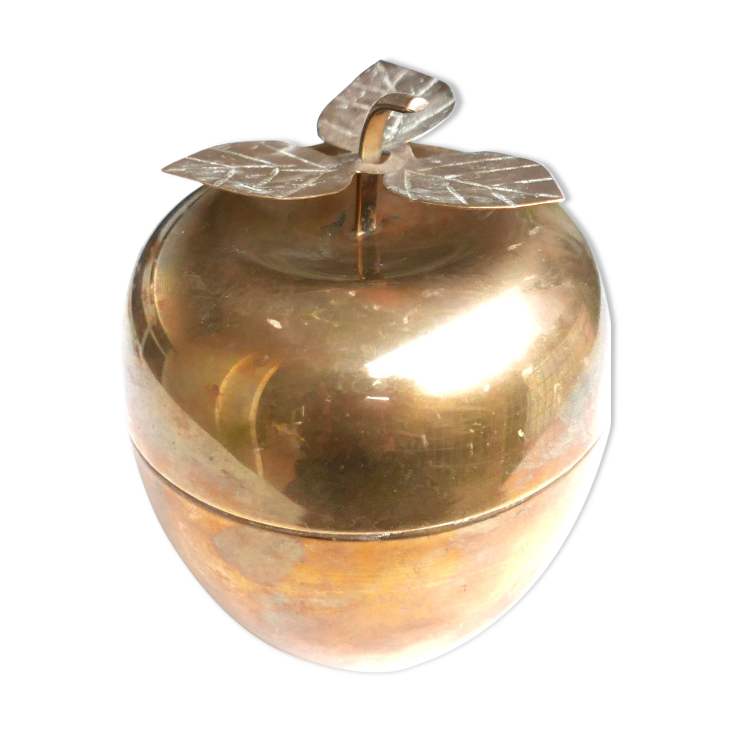 Brass apple-shaped box, 70s
