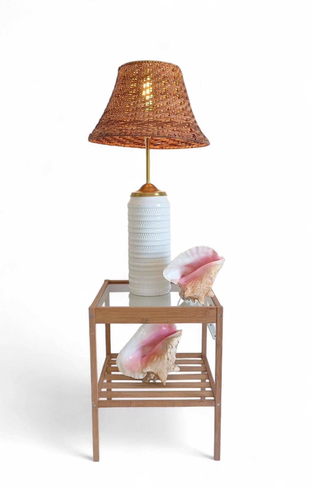 Midcentury Ceramic and Brass Table Lamp by Carstens Tönnieshof, 1960s