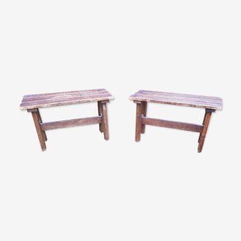 Pair of country country benches