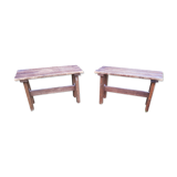 Pair of country country benches
