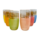 6 multicolor granite glasses 60s