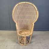 Vintage wicker peacock chair, 1970s