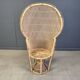 Vintage wicker peacock chair, 1970s