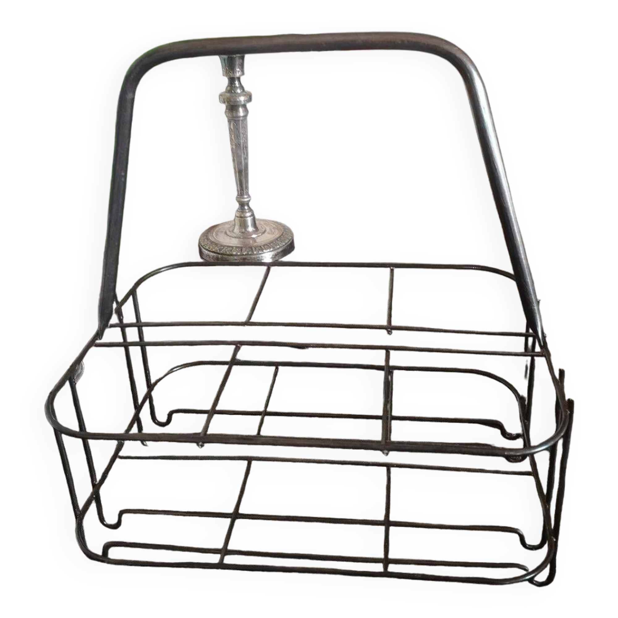 Metal bottle holder basket - 1950s