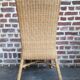 4 dining chairs in natural rattan and woven wicker