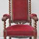 Large baroque armchair old wood and velvet