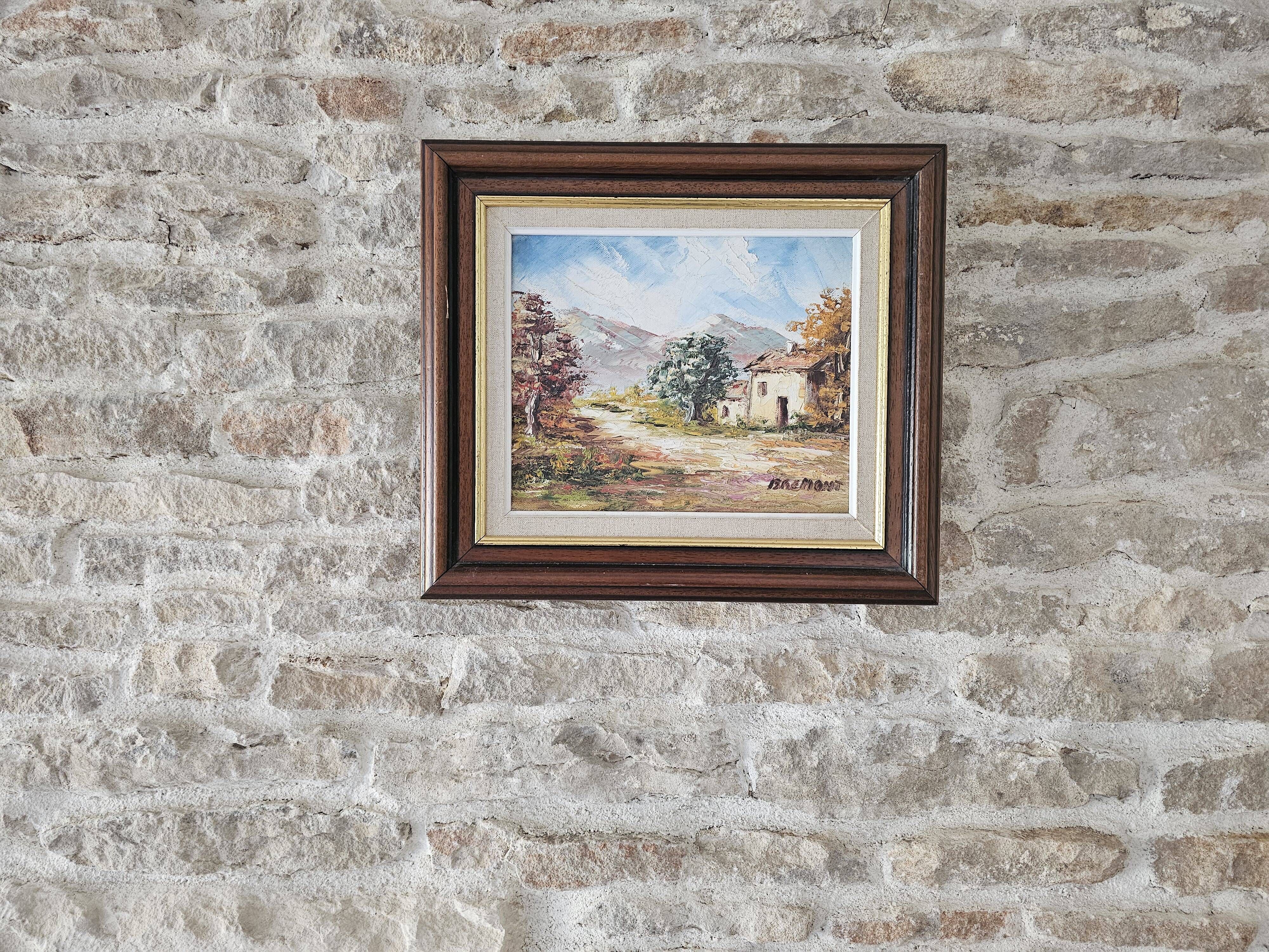 Oil Painting on Canvas Alpine Provence Landscape Signed Bremont