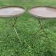 Pair of tripod and brass tripod side tables 1950