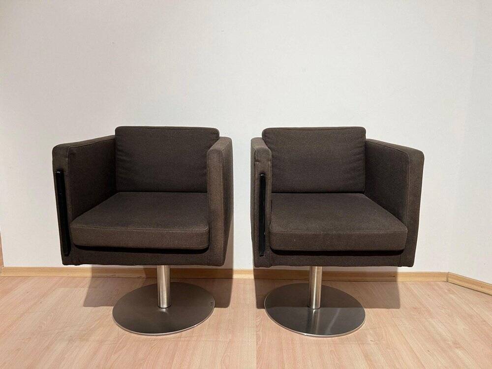 Set of Dutch Cubic Swivel Chairs with Tableau by Lensvelt, 2001