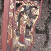 Ancienne tête de lit chinois en bois sculpté