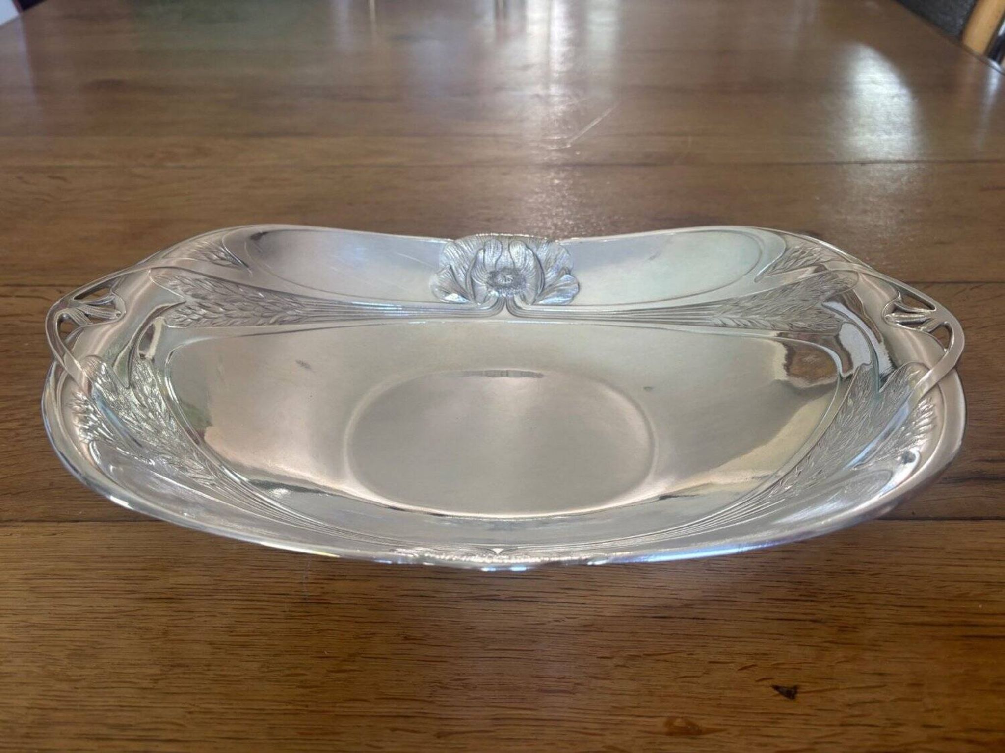 Art Nouveau Bread Basket Silver-Plated Metal Gallia Christofle
