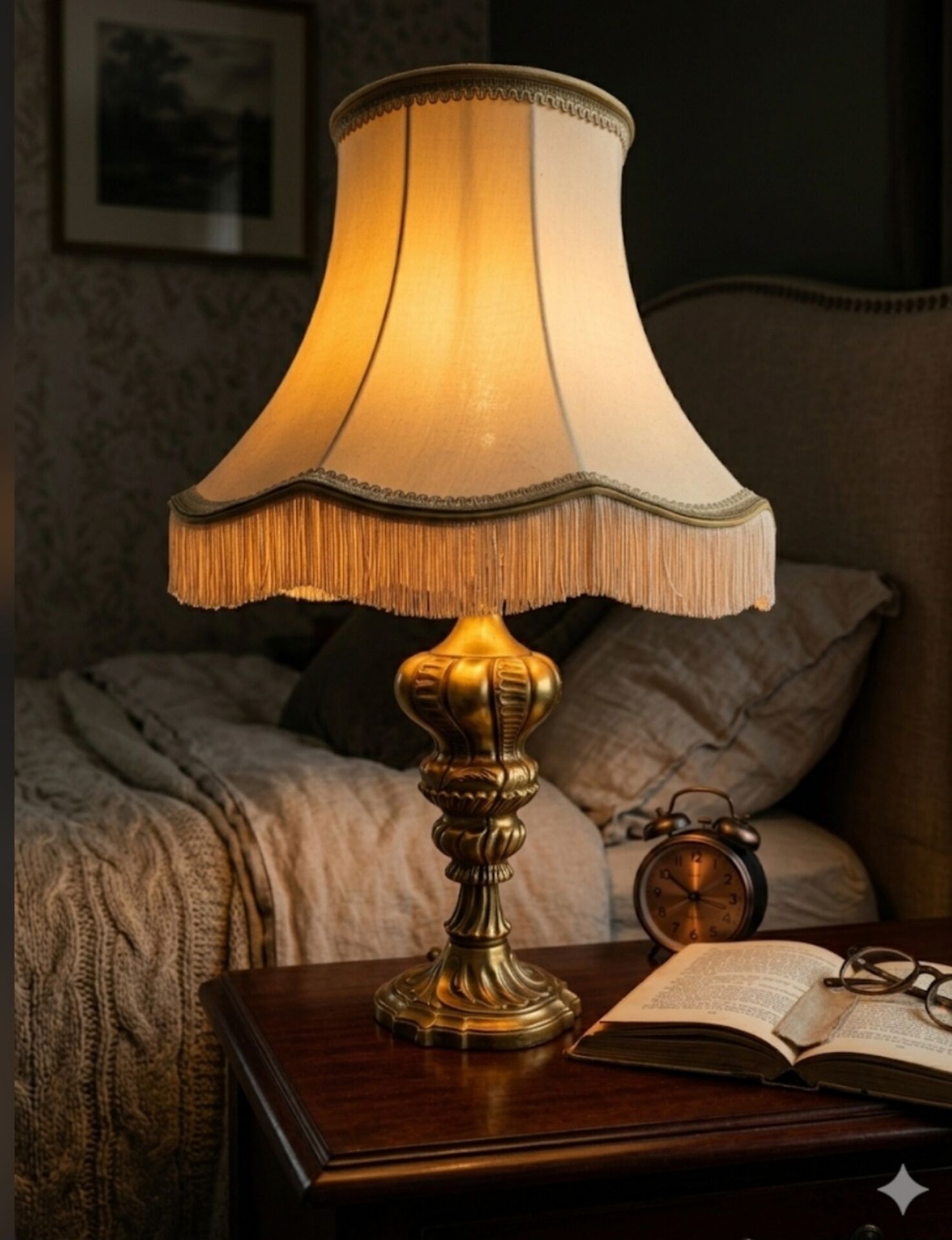 Bronze table lamp in Louis XV style