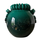Vase ball enamelled green Gustave Asch for Primavera model ball called Sainte Radegonde