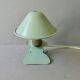 Lampe champignon, à pince, en métal vert amande, années 60