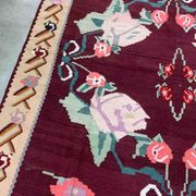 Romanian old carpet bessarabian handmade 207cm x 304cm 1960s