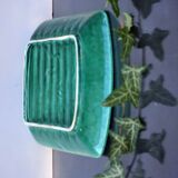 Grand plat en faïence vers 1900, assiette à asperges, majolique, France