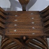 Paire de Fauteuils Syriens Savonarole en Noyer – Fin XIXe