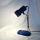 Blue and chrome adjustable spot desk lamp, Vrieland Design, Netherlands, 1970s