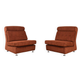 Mid-Century Italian Lounge Chairs, 1970s, Set of 2