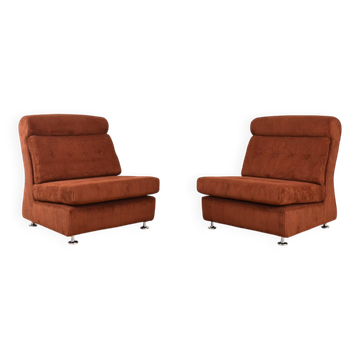 Mid-Century Italian Lounge Chairs, 1970s, Set of 2