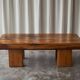 Brutalist coffee table in solid oak - 1920s