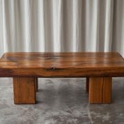 Table basse brutaliste en chêne massif - années 20