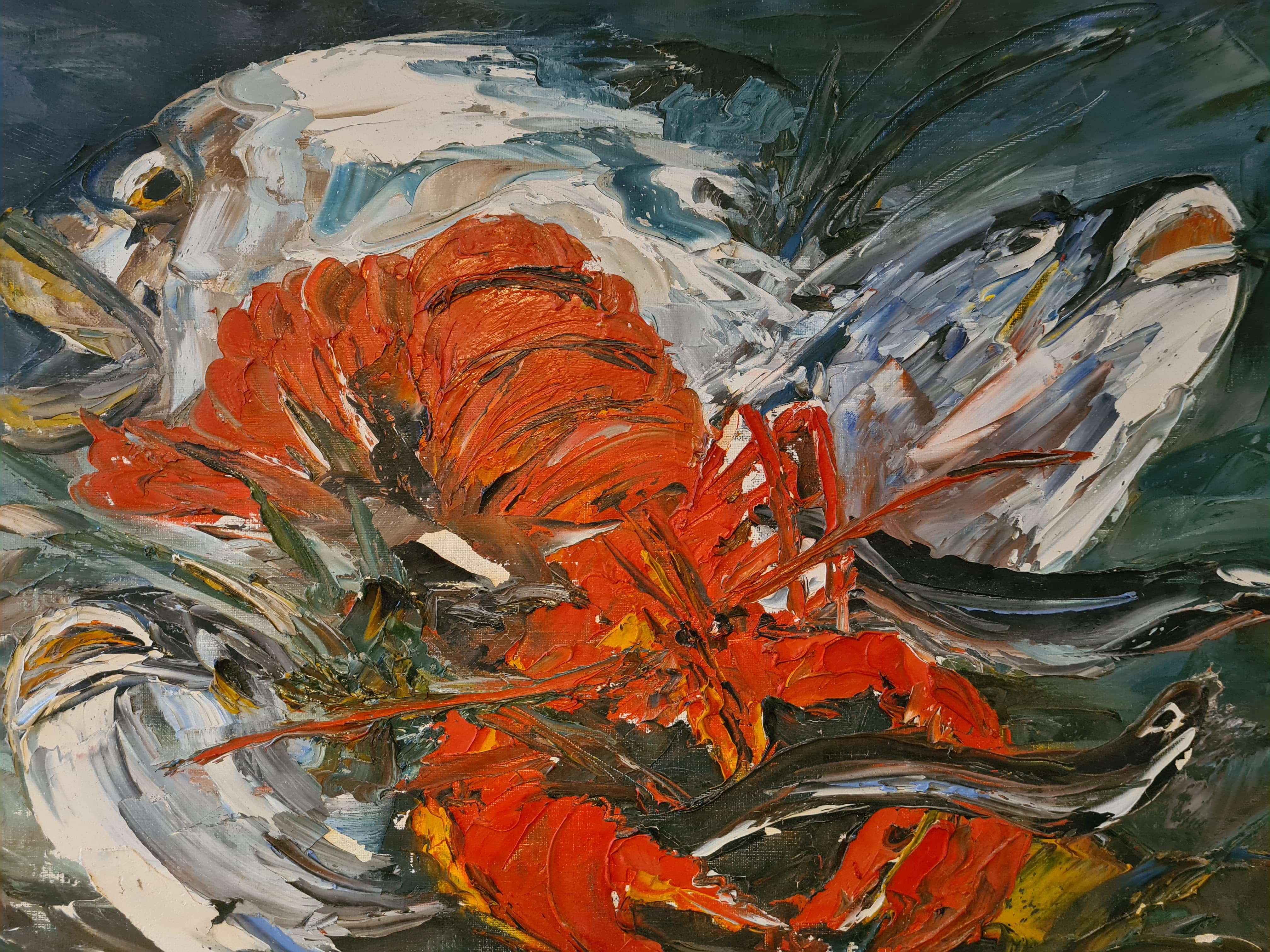 Lobster Still Life - Oil on canvas