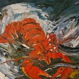 Nature morte au homard - Huile sur toile