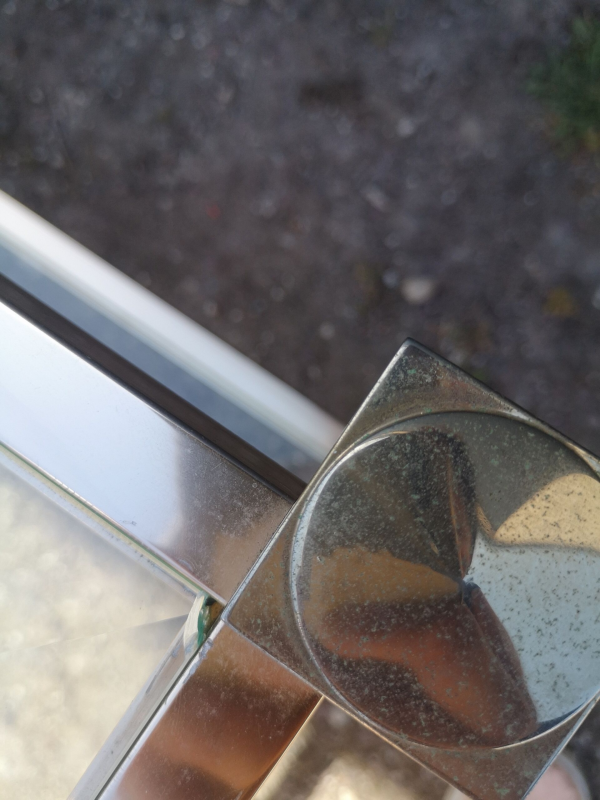 Large coffee table glass Vandel stone 1970