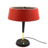Oscar Torlasco, Mid-Century red table lamp, Lumi, Italy 1954