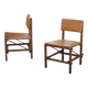 Pair of oak and leather chairs in the style of Gerrit Rietveld 1960s.