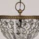 Louis XVI style bronze ceiling light and glass pendants