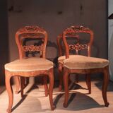 Set of 4 blond braked chairs