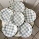 Set of 6 flat plates digoin sarreguemines model "scottish" sky blue 40s-50s