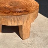 Quadripod coffee table in solid wood monoxyl natural color (dark)