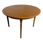 Table à manger ronde extensible vintage teck design scandinave 1960