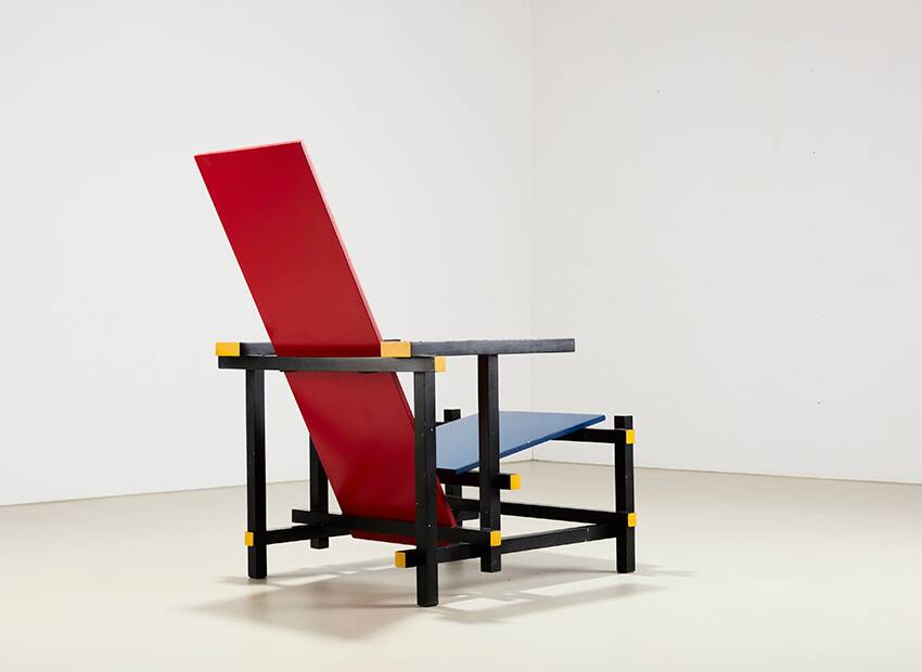 Gerrit Rietveld Red & Blue Chair for Cassina 1918/1970s