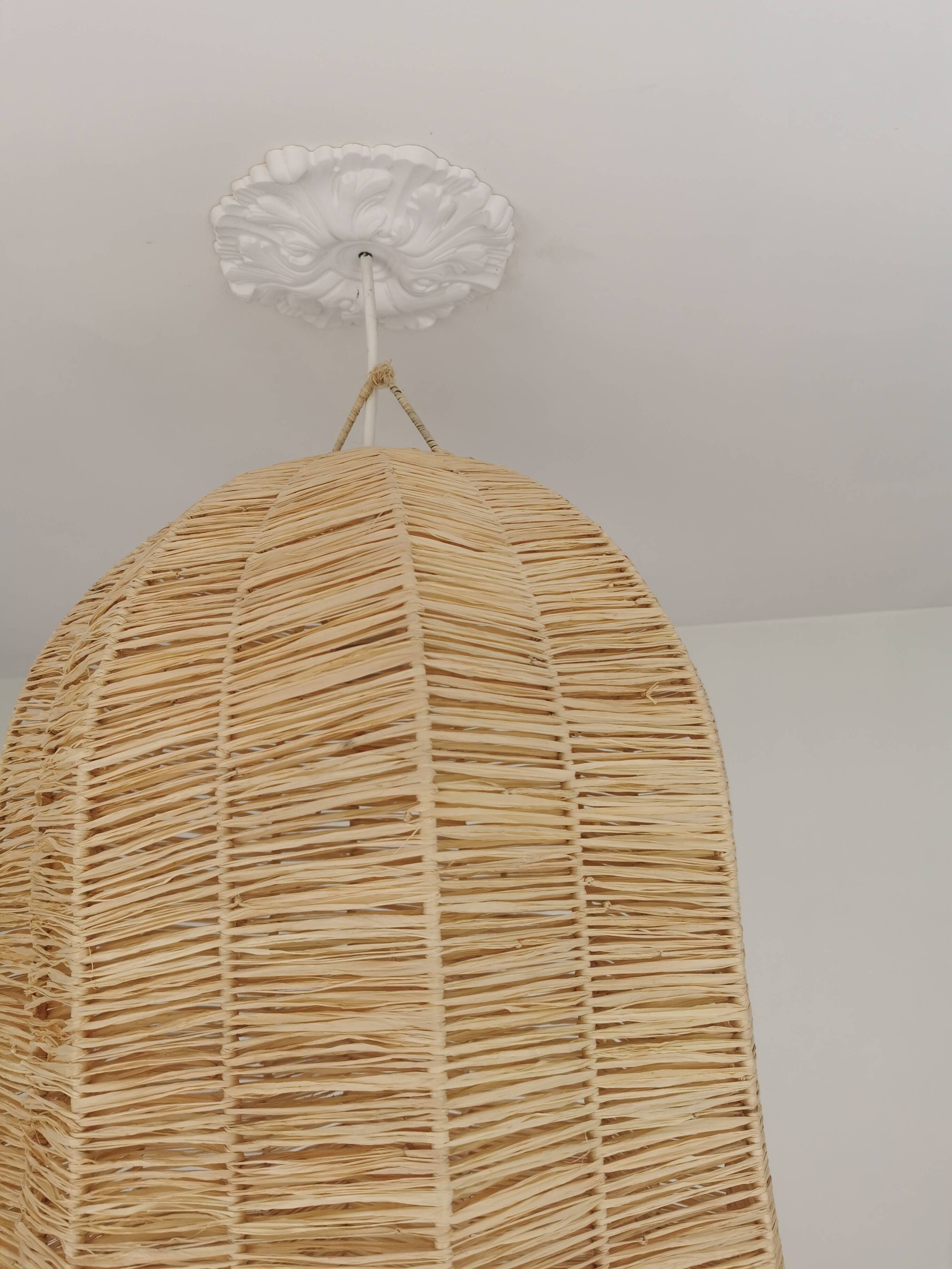 Suspension Gaby in Braided Raffia – 40×50 cm – Handmade in Morocco