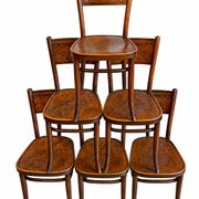 6 antique chairs Jacob & Josef Kohn – Vienna – Decorated bent wood – Style