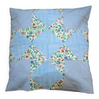 Housse de coussin en Patchwork upcyclée