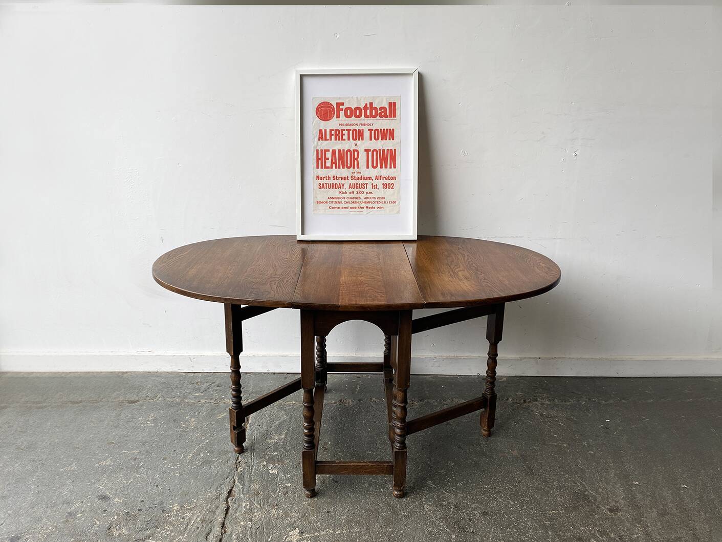 Antique Oak Drop Leaf Gate-leg Table with Barley Twist Legs